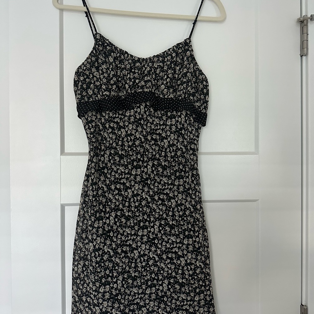 Floral Black Mini Dress